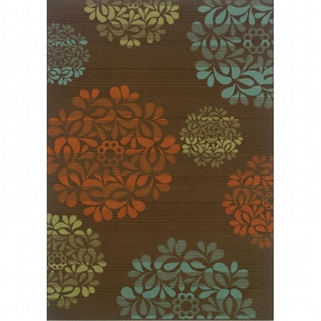 Rug, Montego 2635N 2x8 Rectangle - Brown/ Blue-Polypropylene